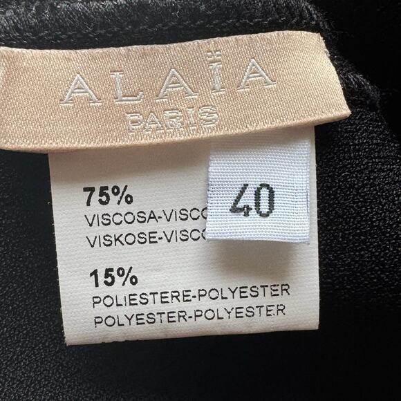 ALAÏA Shimmery Purple/Black Stretch Maxi Dress - Picture 12 of 13